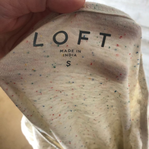 Ann Taylor Loft confetti print tiered long sleeve shirt - Picture 2 of 6